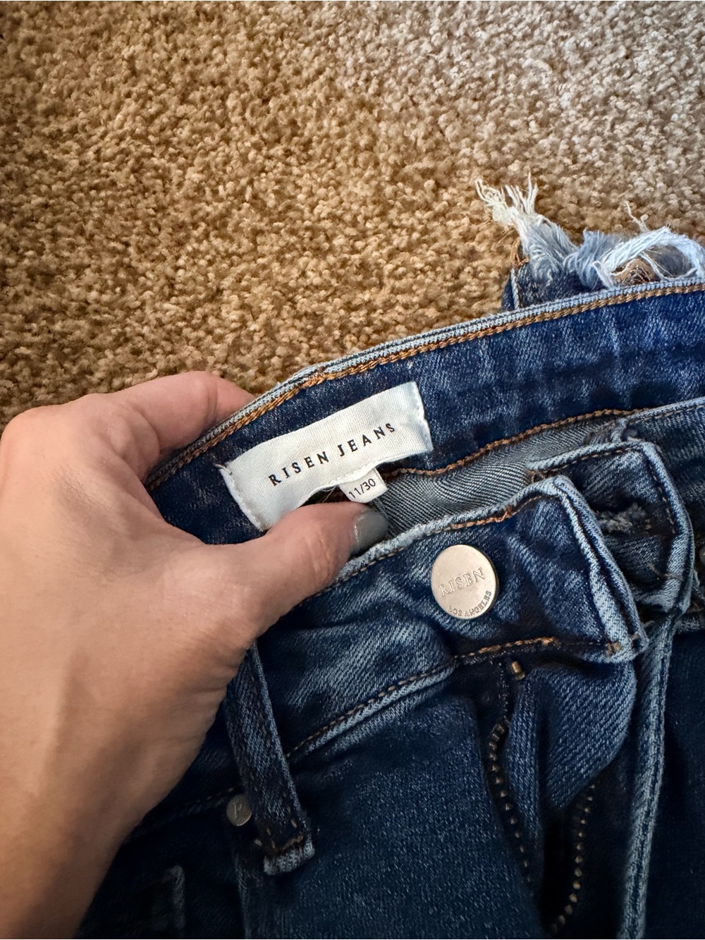 Risen Jeans High-Rise Blue Denim Women's Jeans